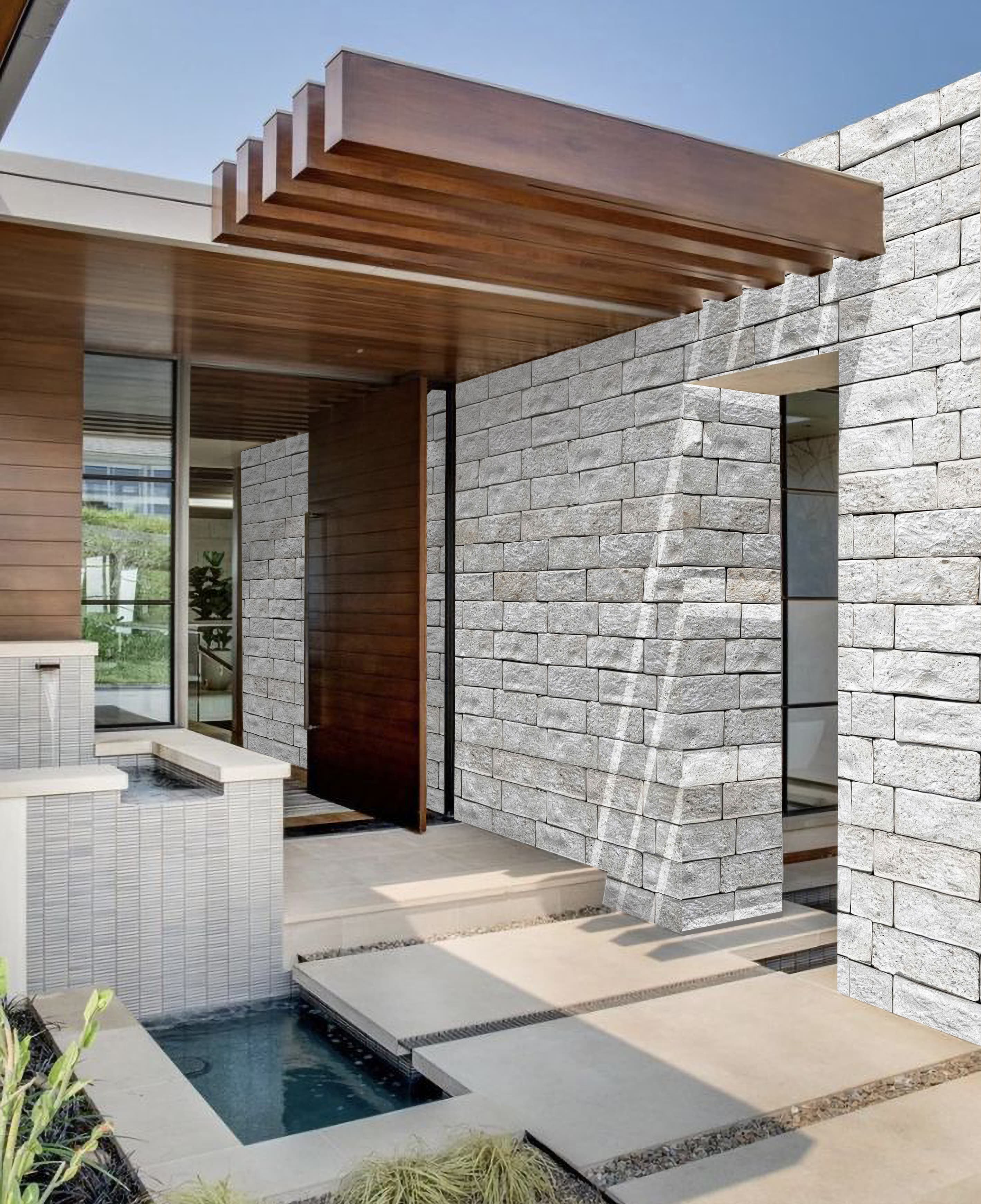 Elegant stone installation in modern interior